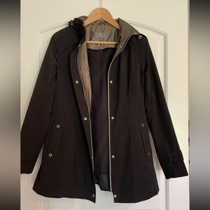 Gallery New York Black Trench Coat with Removable Lining and Hood S